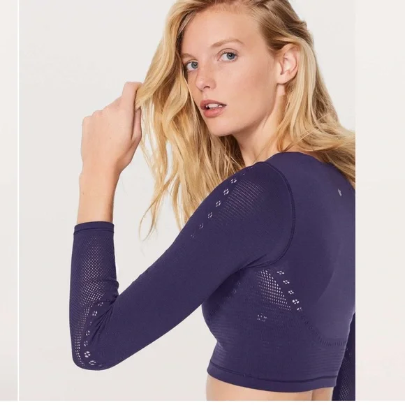 Lululemon Reveal Long Sleeve Crop Top *Posy - Picture 2 of 5